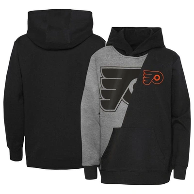 Outerstuff Kids' Big Boys And Girls Heather Gray, Black Philadelphia Flyers Unrivaled Pullover Hoodie In Heather Gray,black