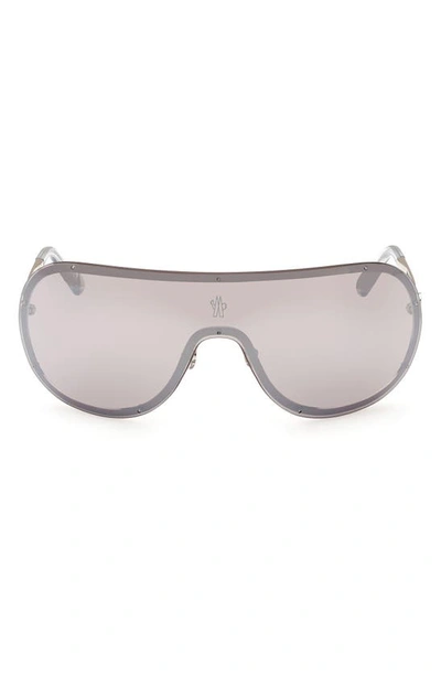 Moncler Avionn Shield Sunglasses In Silver Ice Grey / Mirror