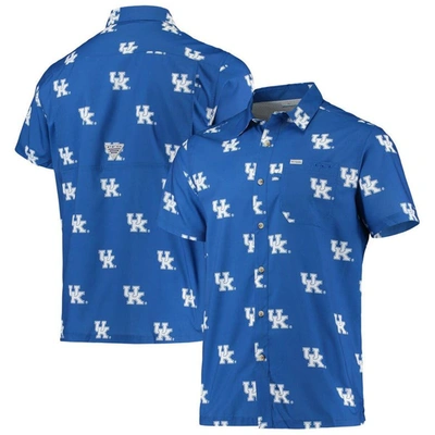 Columbia Royal Kentucky Wildcats Super Slack Tide Omni-shade Button-up Shirt