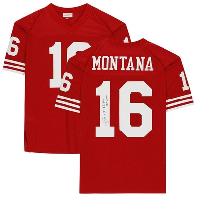 Fanatics Authentic Joe Montana San Francisco 49ers Autographed Mitchell & Ness Red Authentic Jersey With ''hof 2000'' I