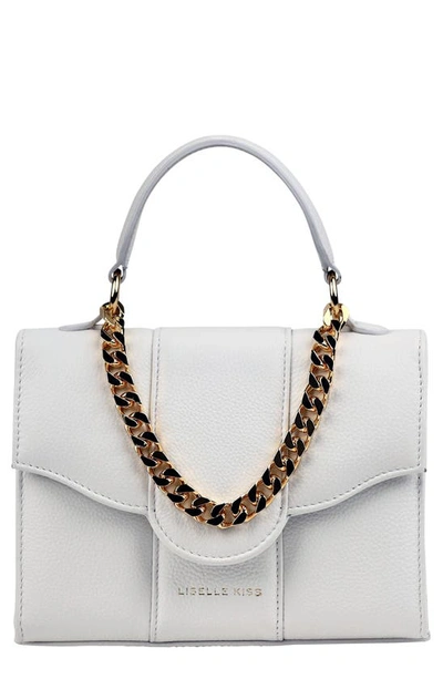 Liselle Kiss Meli Leather Top Handle Bag In White Pebble
