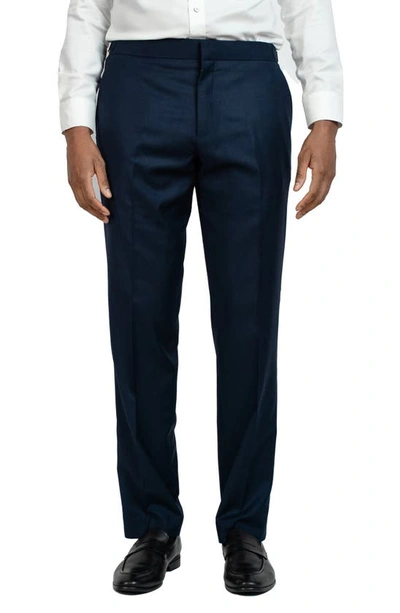 9tofive Wool Blend Tuxedo Pants In Navy