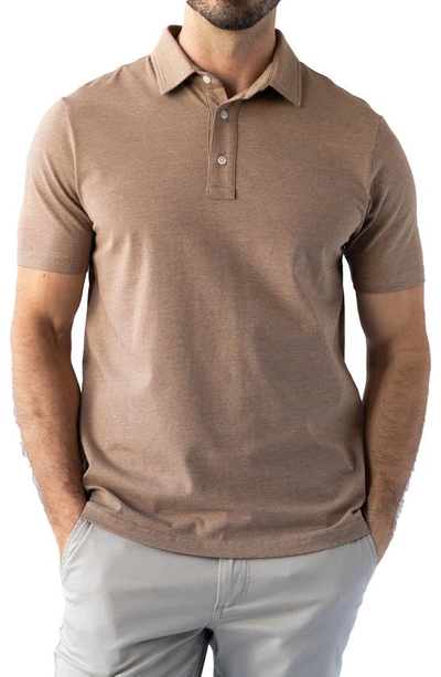 Devil-dog Dungarees Jersey Polo In Melange Nature Tan