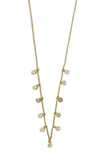 Argento Vivo Sterling Silver Cubic Zirconia Shaky Chain Necklace In Gold