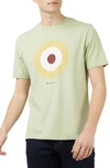 Ben Sherman Signature Target Organic Cotton Graphic Tee In Green