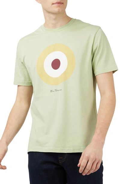 Ben Sherman Signature Target Organic Cotton Graphic Tee In Green