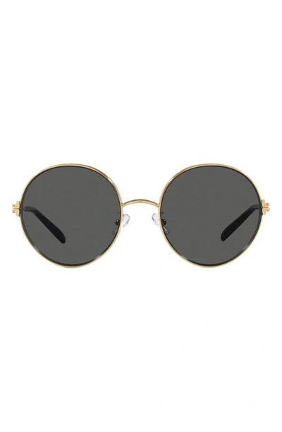 Tory Burch 54mm Round Sunglasses In Gold