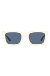 Tory Burch 51mm Rectangular Sunglasses In Ivory Red Blue
