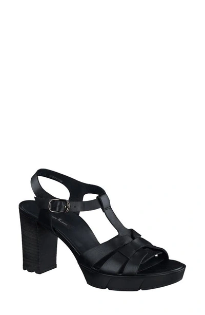 Paul Green Raven Platform Sandal In Black Light Nappa