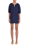 Staud Vincent Stretch Cotton Shirtdress In Navy