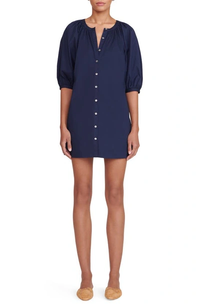 Staud Vincent Stretch Cotton Shirtdress In Navy