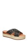 Bella Vita Exa-italy Espadrille Platform Slide Sandal In Black Leather