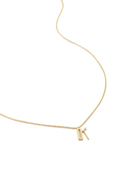 Monica Vinader Initial Pendant Necklace In Yellow Gold