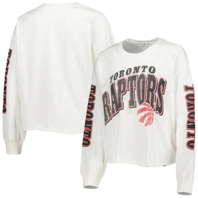 47 ' Cream Toronto Raptors Parkway Brush Back Long Sleeve Cropped T-shirt