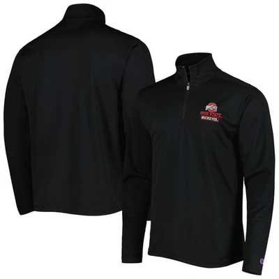 Champion Black Ohio State Buckeyes Textured Quarter-zip Jacket