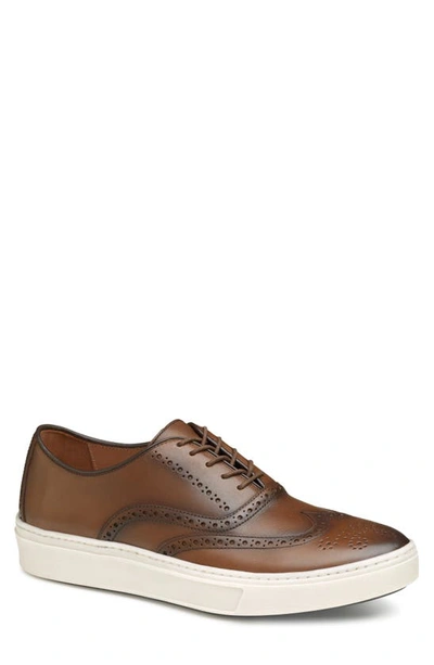Johnston & Murphy Hollins Wingtip Sneaker In Tan Full Grain