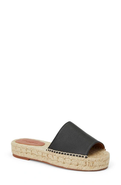 Lafayette 148 Rose Espadrille Platform Slide Sandal In Black