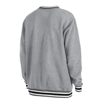 New Era Unisex  Grey Brooklyn Nets Vintage Throwback Crew Sweatshirt