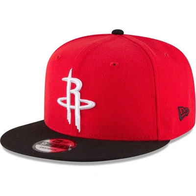 New Era Men's  Red, Black Houston Rockets Two-tone 9fifty Adjustable Hat In Red,black