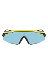 Nike Marquee 66mm Oversize Shield Sunglasses In Laser Orange/ Teal
