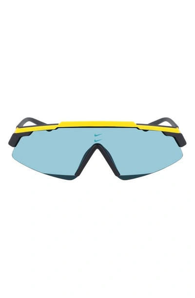 Nike Marquee 66mm Oversize Shield Sunglasses In Laser Orange/ Teal