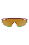 Nike Marquee Edge 64mm Oversize Shield Sunglasses In Night Maroon/ Bronze Mirror