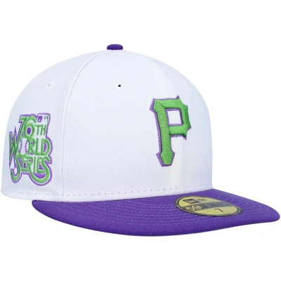 New Era Men's  White Pittsburgh Pirates 1979 World Series Side Patch 59fifty Fitted Hat