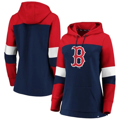 Profile Navy Boston Red Sox Plus Size Colorblock Pullover Hoodie