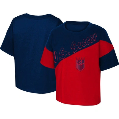 Outerstuff Kids' Girls Youth Red/blue Uswnt Power Up T-shirt In Red,blue
