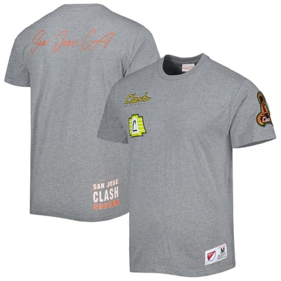 Mitchell & Ness Men's  Gray San Jose Earthquakes City T-shirt