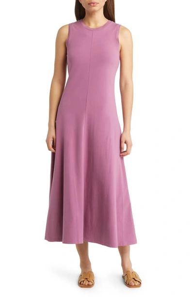 Nordstrom Sleeveless Cotton Blend Dress In Purple Syrup