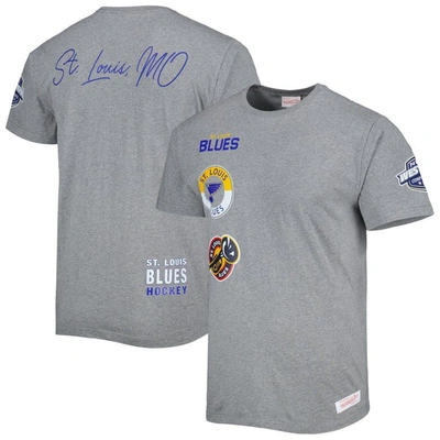 Mitchell & Ness Men's  Heather Gray St. Louis Blues City Collection T-shirt