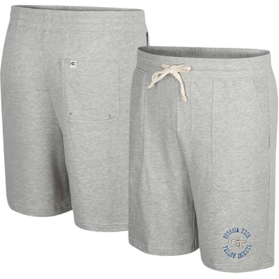 Colosseum Heather Gray Georgia Tech Yellow Jackets Love To Hear This Terry Shorts