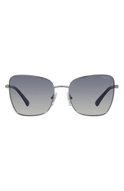 Vogue 56mm Gradient Butterfly Sunglasses In Gunmetal