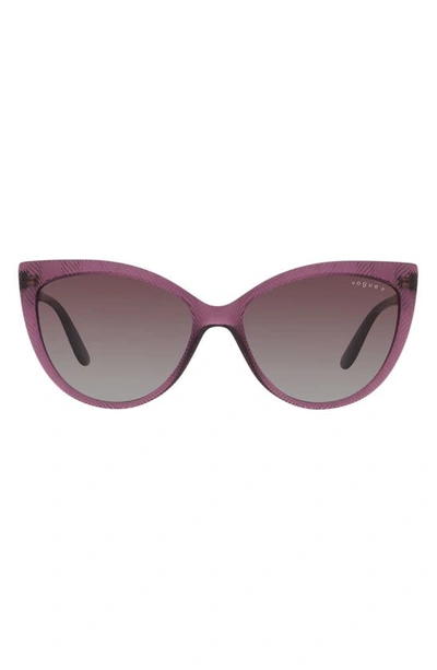 Vogue 57mm Gradient Polarized Cat Eye Sunglasses In Purple