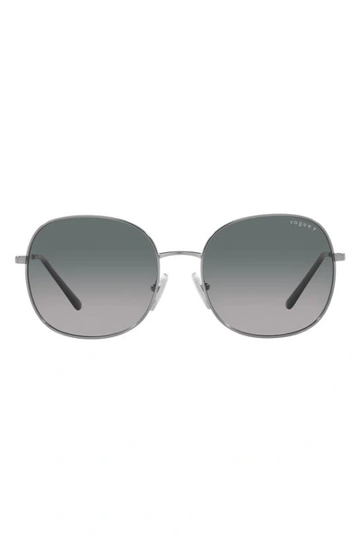 Vogue 57mm Polarized Round Sunglasses In Gunmetal
