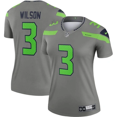 Nike Russell Wilson Gray Seattle Seahawks Inverted Legend Jersey