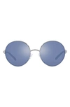 Tory Burch 54mm Round Sunglasses In Silver