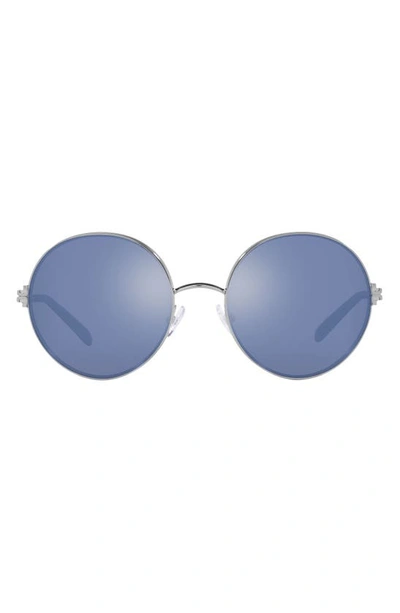 Tory Burch 54mm Round Sunglasses In Silver