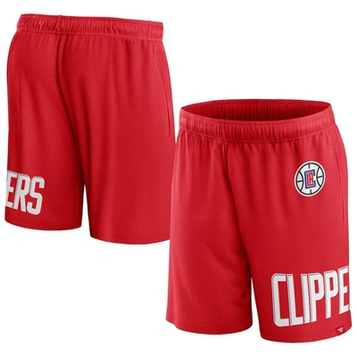 Fanatics Branded Red La Clippers Free Throw Mesh Shorts