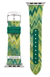 Missoni Green Zigzag Fabric Strap For Apple Watch 42/44/45mm In Multicolor
