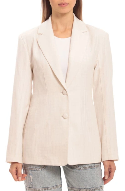 Avec Les Filles Textured Linen-blend Fitted Blazer In Nocolor