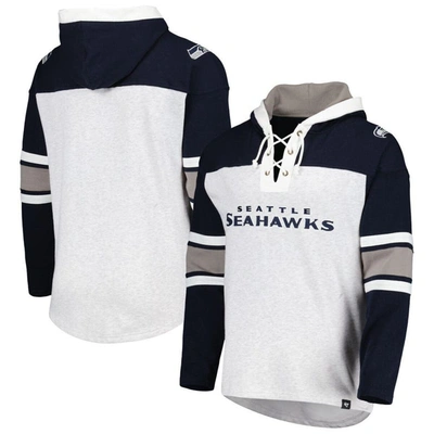 47 ' Seattle Seahawks Heather Gray Gridiron Lace-up Pullover Hoodie