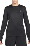 Nike All Conditions Gear Crewneck Running Top In Black/ Black/ Summit White