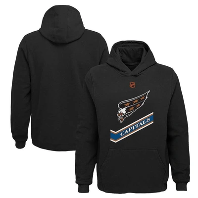 Outerstuff Kids' Youth Black Washington Capitals Special Edition 2.0 Primary Logo Fleece Pullover Hoodie