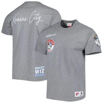 Mitchell & Ness Men's  Heather Gray Sporting Kansas City City T-shirt
