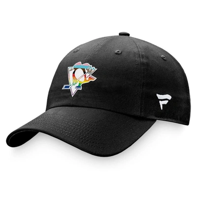 Fanatics Branded Black Pittsburgh Penguins Team Logo Pride Adjustable Hat
