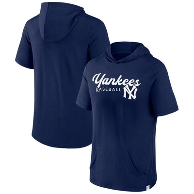 Fanatics Branded Navy New York Yankees Offensive Strategy Short Sleeve Pullover Hoodie