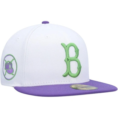 New Era White Brooklyn Dodgers  Side Patch 59fifty Fitted Hat