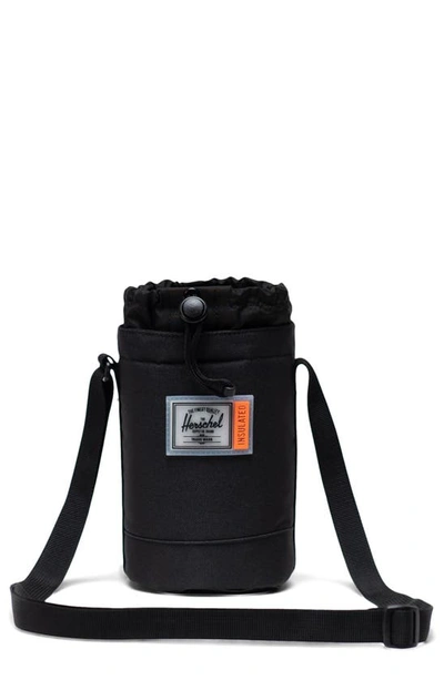 Herschel Supply Co. Recycled Polyester Canvas Bottle Sling Bag In Black